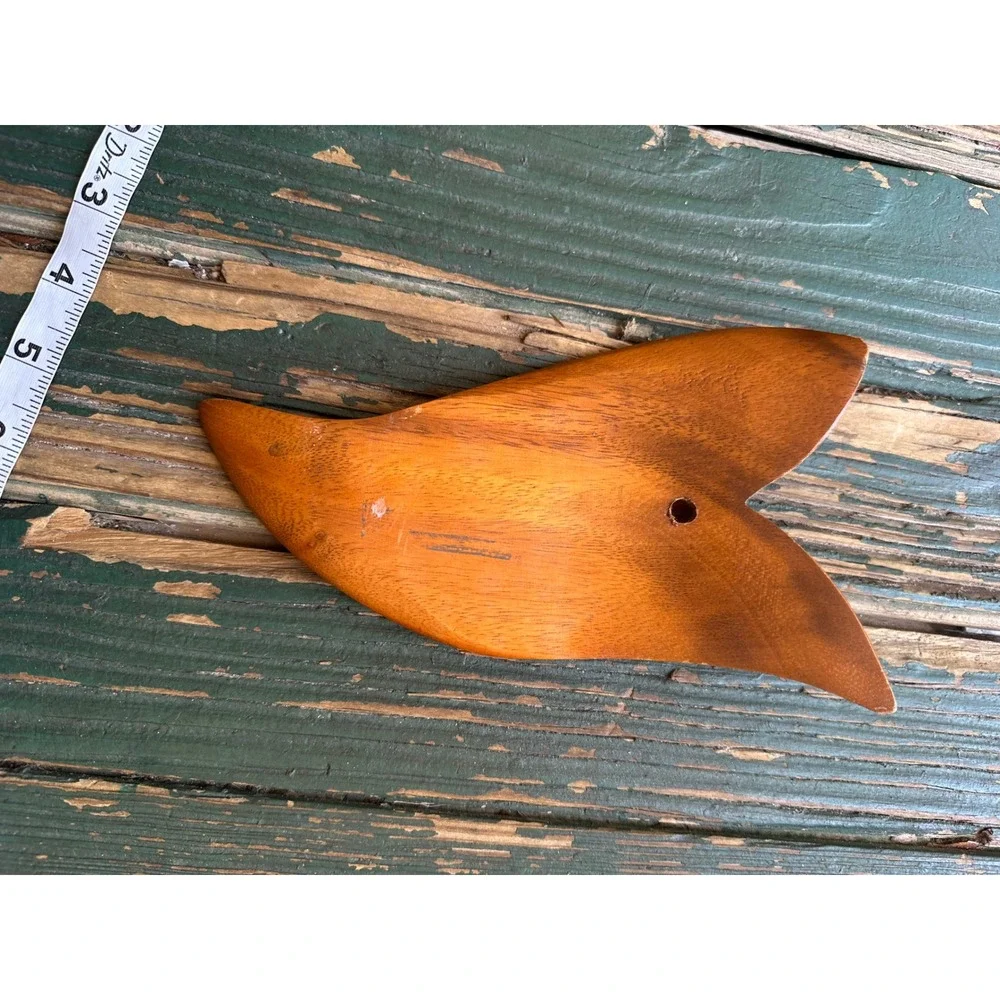 Vintage Hand Carved Wood Leaf Wall Hanging Sculpture Mid Century Modern Decor